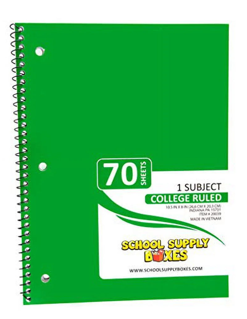 - (5 Pack) College-Ruled Spiral Notebooks