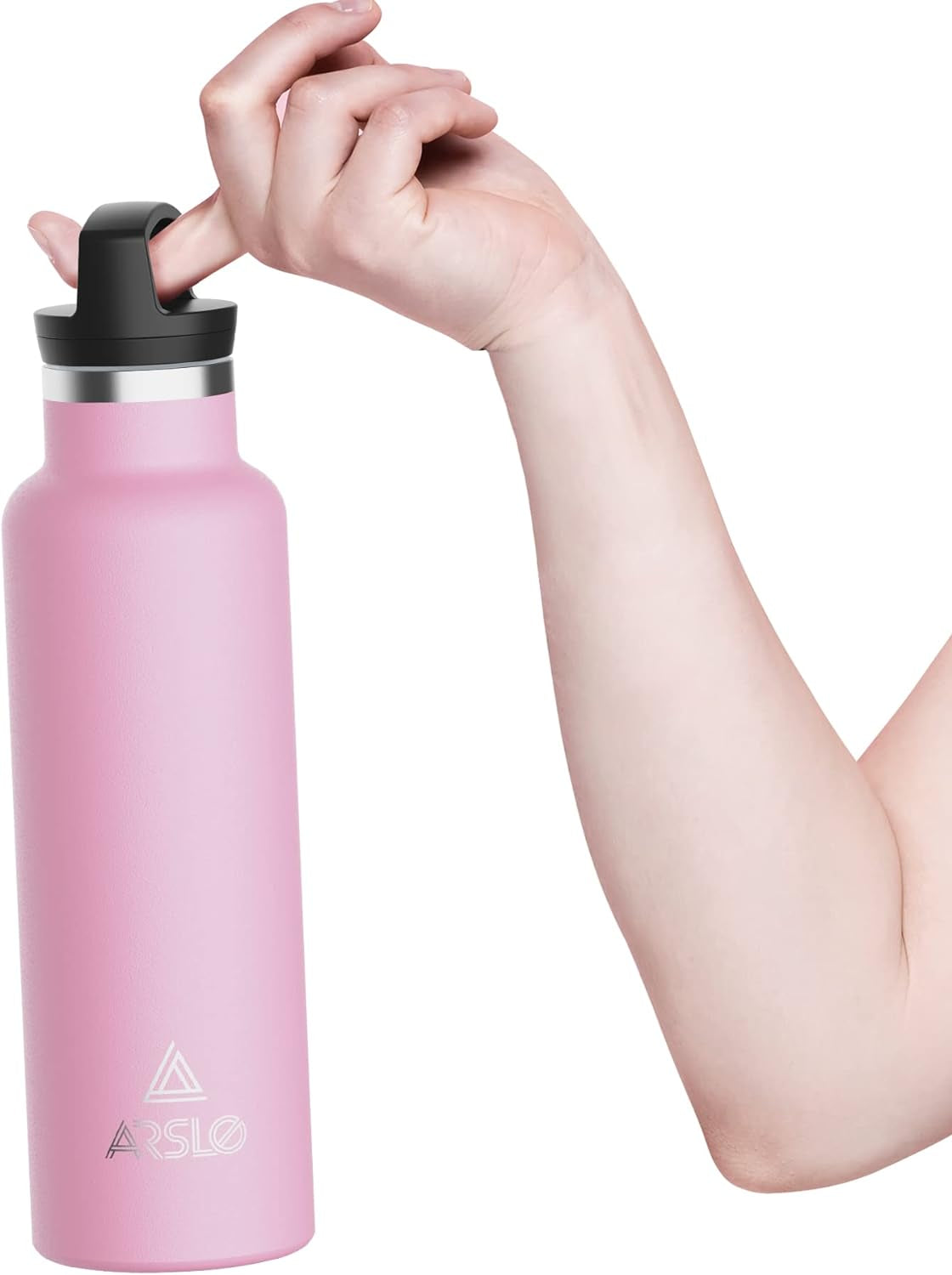 Stainless Steel Double Wall Water Bottles, Vacuum Insulated Bottle with Straw Lid, Insulated Water Bottle Keeps Water Cold for 24 Hours, Hot for 12 Hours, Hiking, Sports