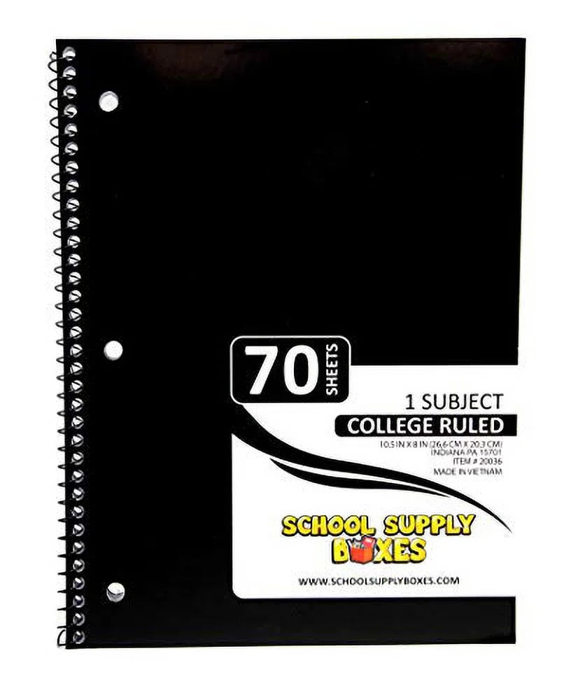 - (5 Pack) College-Ruled Spiral Notebooks