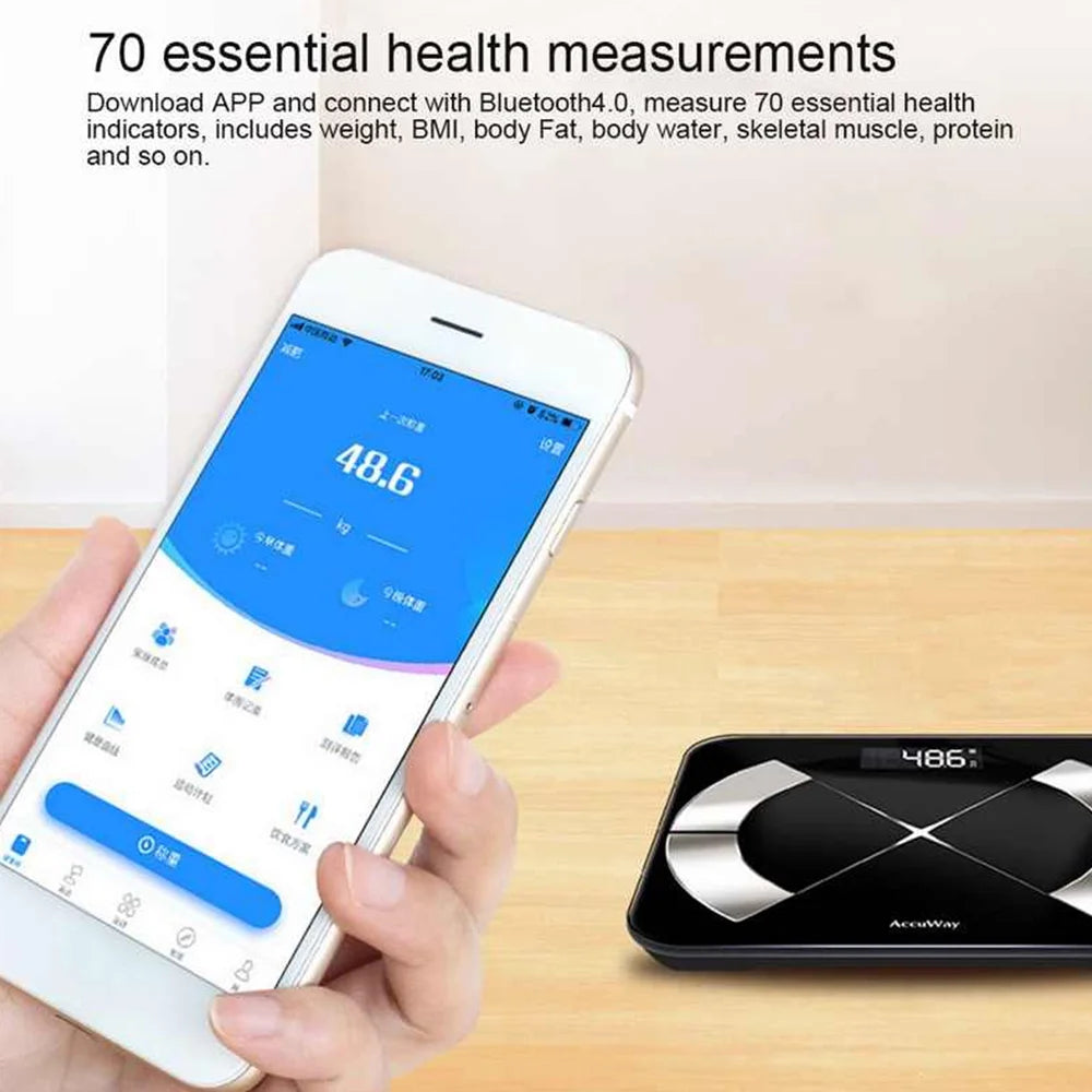 Meidong - Smart Body Fat Scale with BMI and Body Composition Analysis - Health Monitoring with Smartphone App