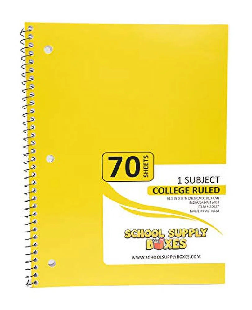 - (5 Pack) College-Ruled Spiral Notebooks